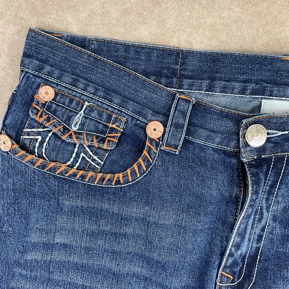 Vintage True Religion Jeans Men Sz 40x34 USA Johny Super T‎ Row Big Flap Pockets